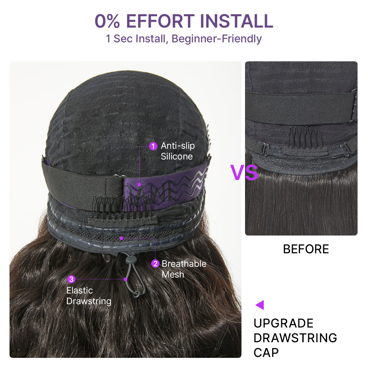 Luvme Hair All-Day Curl Hold™ glueless 13x4 HD lace front wig with loose wave silkshield, pre-cut lace and flexible drawstring cap.
