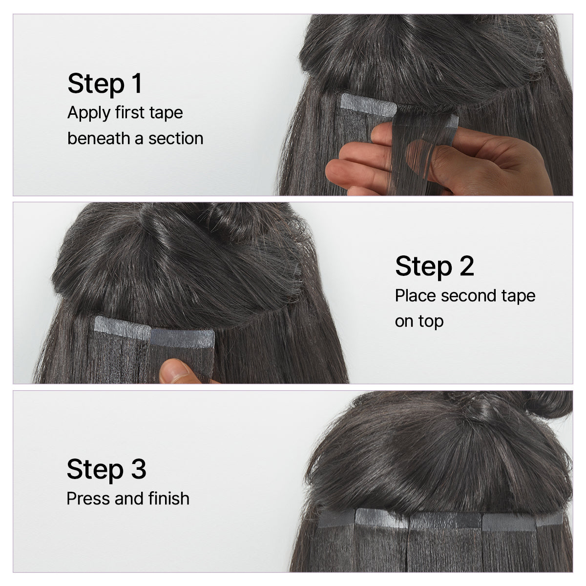 Tape in Extensions Human Hair 110g 40pcs Yaki Straight Natural Black Seamless Invisible Double Sided Extensions-09