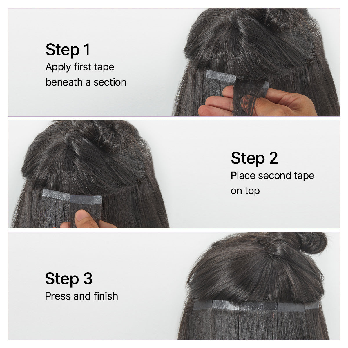 Tape in Extensions Human Hair 110g 40pcs Silky Straight Natural Black Seamless Invisible Double Sided Extensions-09