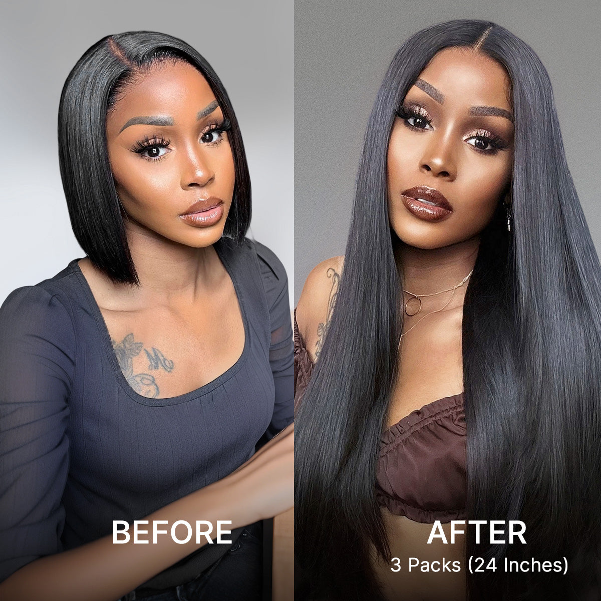 Tape in Extensions Human Hair 110g 40pcs Silky Straight Natural Black Seamless Invisible Double Sided Extensions-06