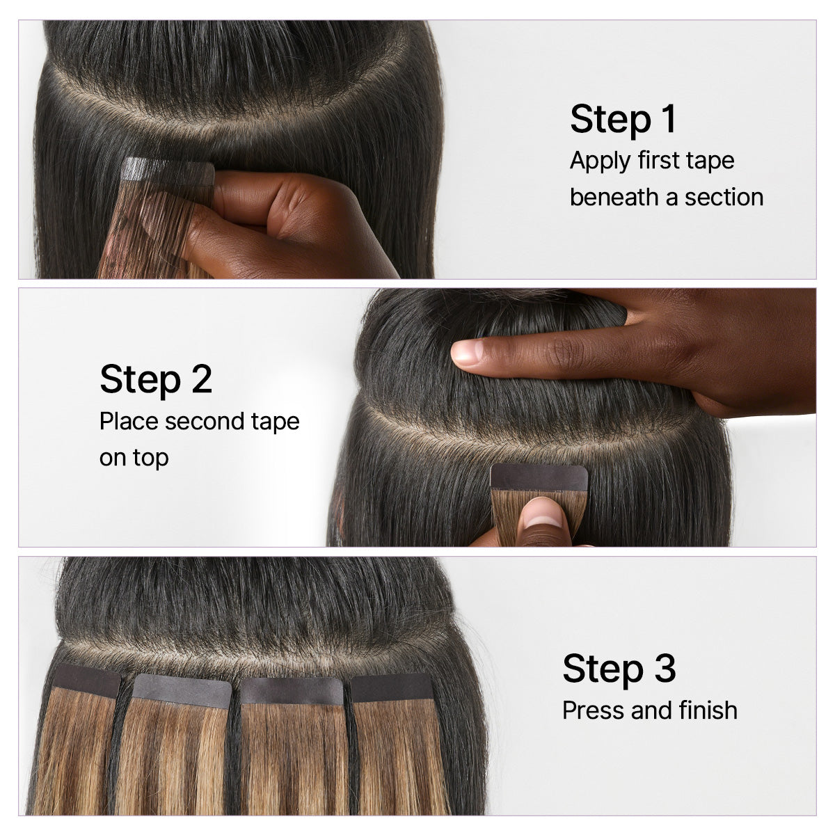 Chocolate Caramel Highlight Tape In Hair Extensions Human Hair 20pcs 50g Silky Straight Invisible Double Sided Tape Extensions-07