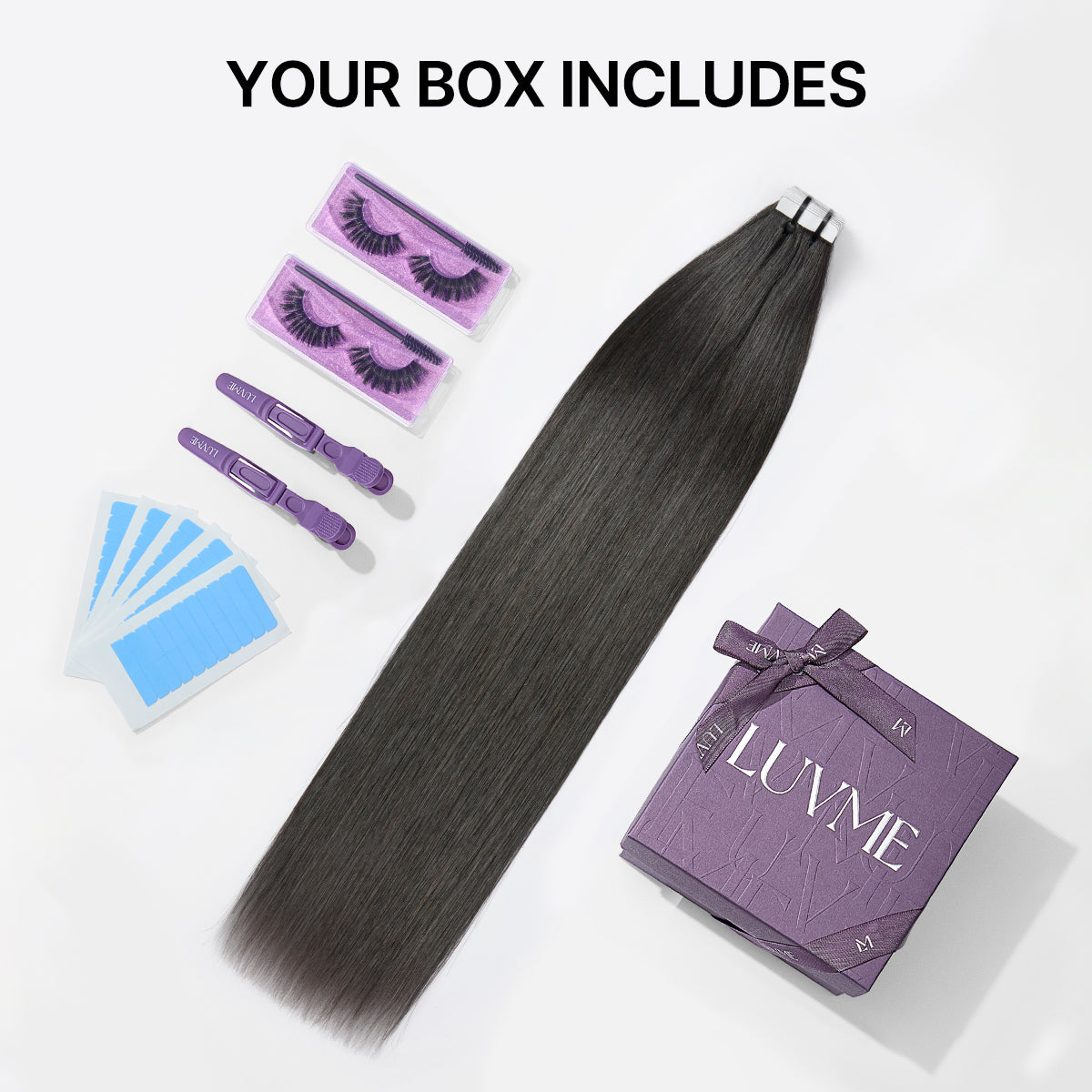 Tape In Hair Extensions Human Hair 20pcs 50g Silky Straight Natural Black Invisible Double Sided Tape Extensions-09