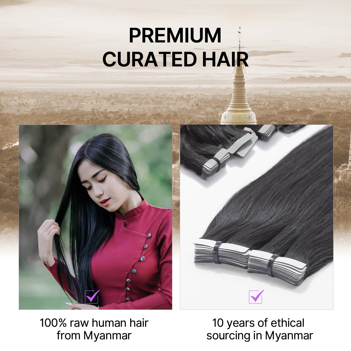 Tape In Hair Extensions Human Hair 20pcs 50g Silky Straight Natural Black Invisible Double Sided Tape Extensions-06