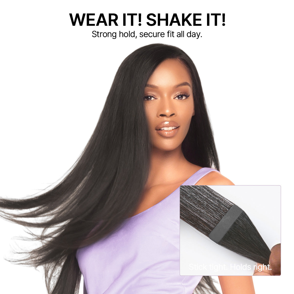 Tape In Hair Extensions Human Hair 20pcs 50g Silky Straight Natural Black Invisible Double Sided Tape Extensions-04