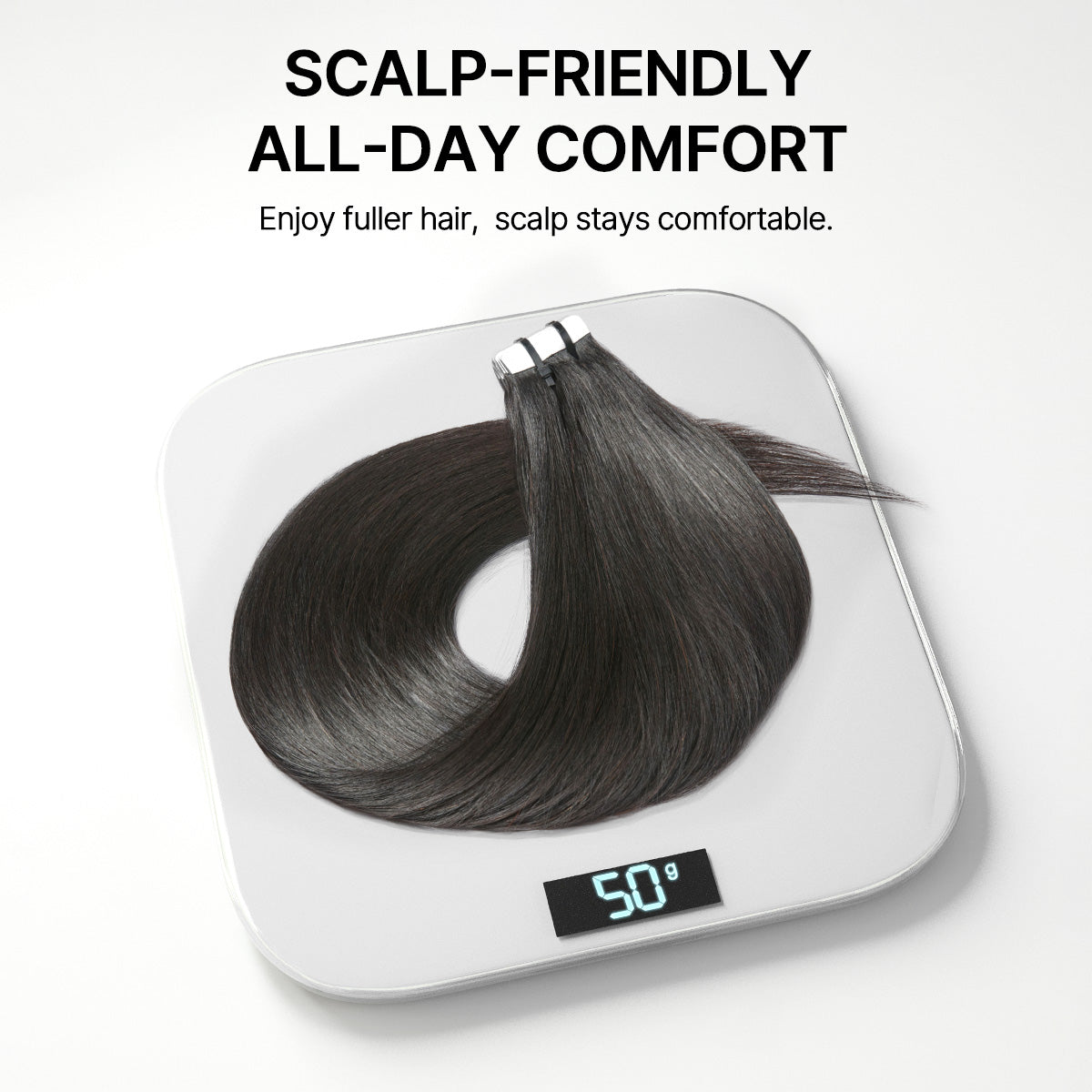 Tape In Hair Extensions Human Hair 20pcs 50g Silky Straight Natural Black Invisible Double Sided Tape Extensions-05