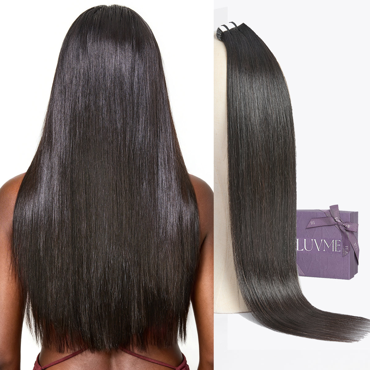 Tape In Hair Extensions Human Hair 20pcs 50g Silky Straight Natural Black Invisible Double Sided Tape Extensions-01