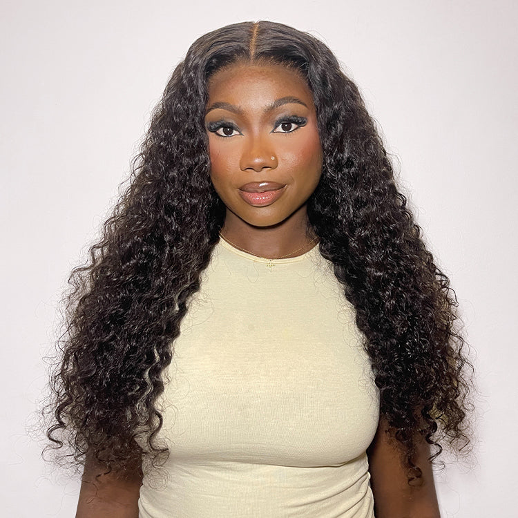 Luvme All-Day Comfort Water Wave HD Lace Human Hair Wig with 7x6 closure, soft full curls, 180% density, pre-cut lace, glueless design