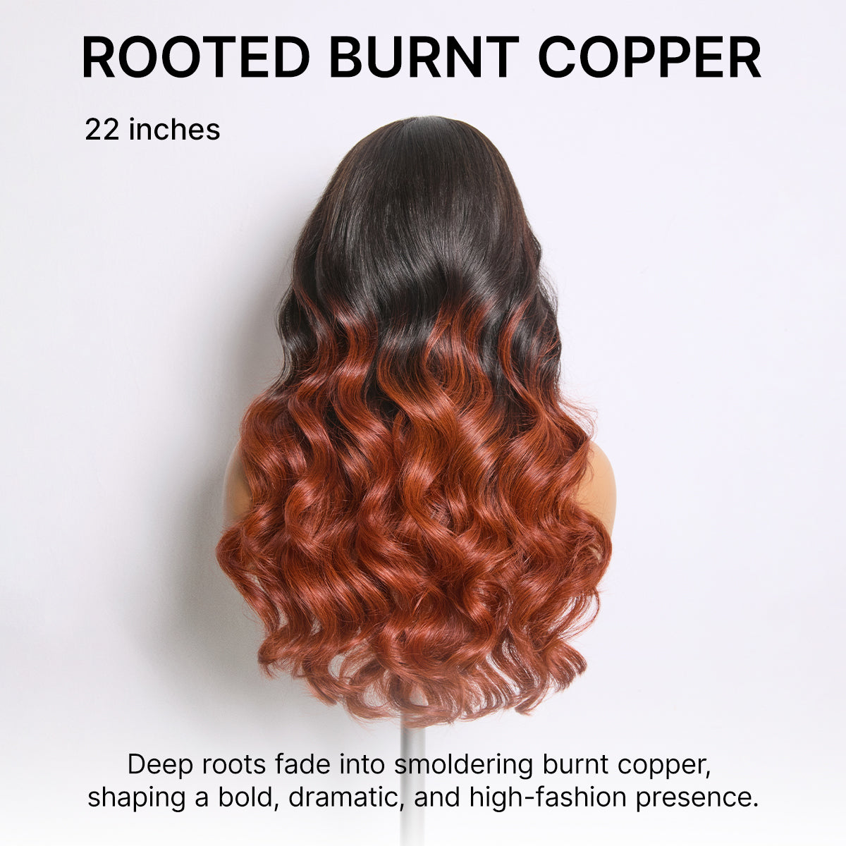 Ombre Reddish Brown Loose Wave Glueless 5x5 Closure Lace Wig with Bangs Pre-Cut Lace-02