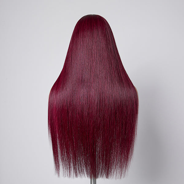 Luvme Mystery Mulberry Silky Straight 4x4 Closure Lace Glueless Wig, natural black hair with a neat lace closure.