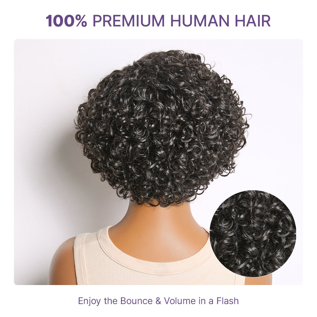 Luvme Hair water wave pixie cut wig with short curly water wave style, HD lace, and minimal glueless design.