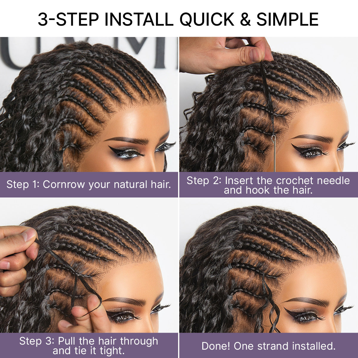 Readitress™ Pre-Separated Feather Crochet Human Hair Extensions Deep Wave / Kinky Straight / Silky Straight Protective Style with Free Gifts - US Only-22