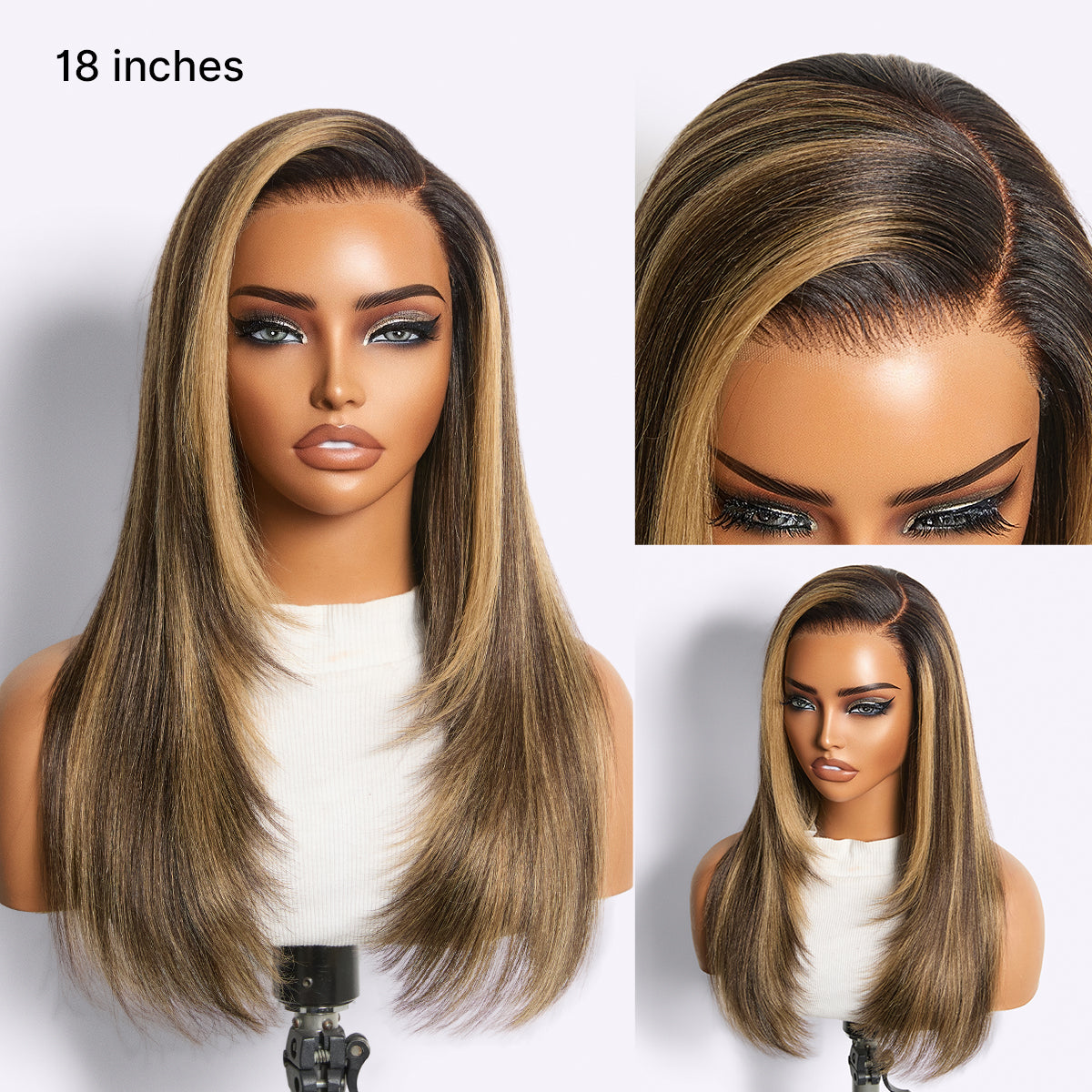 Luvme All-Day Comfort Wig 180% Density Blonde Highlight Butterfly Cut Layered Light Yaki Straight Glueless 7x6 Closure HD Lace Wig Pre-Cut Lace-08