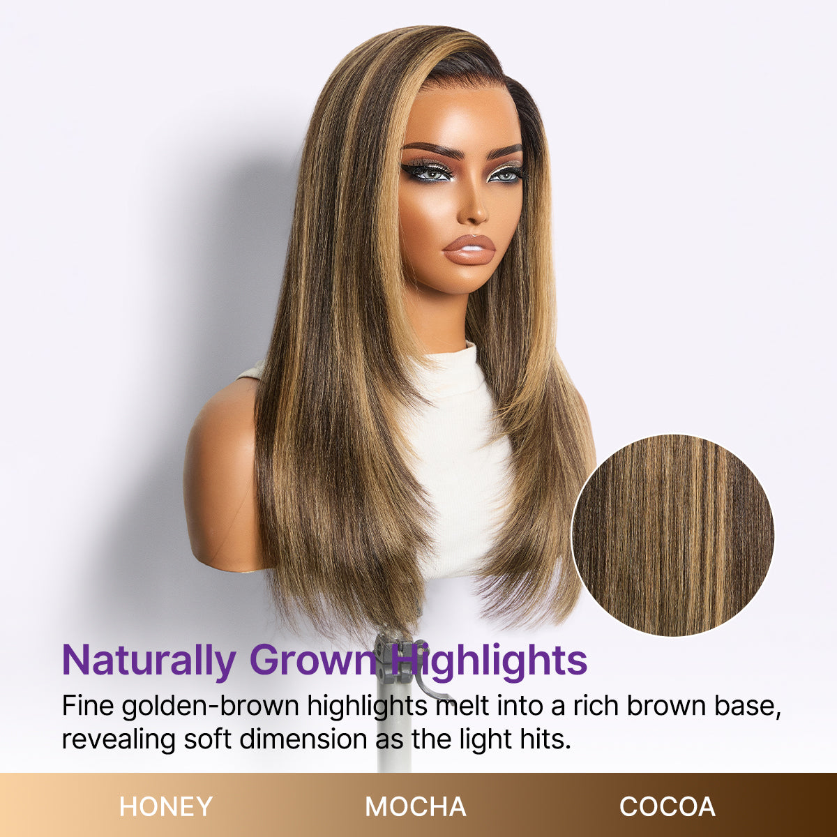 Luvme All-Day Comfort Wig 180% Density Blonde Highlight Butterfly Cut Layered Light Yaki Straight Glueless 7x6 Closure HD Lace Wig Pre-Cut Lace-06