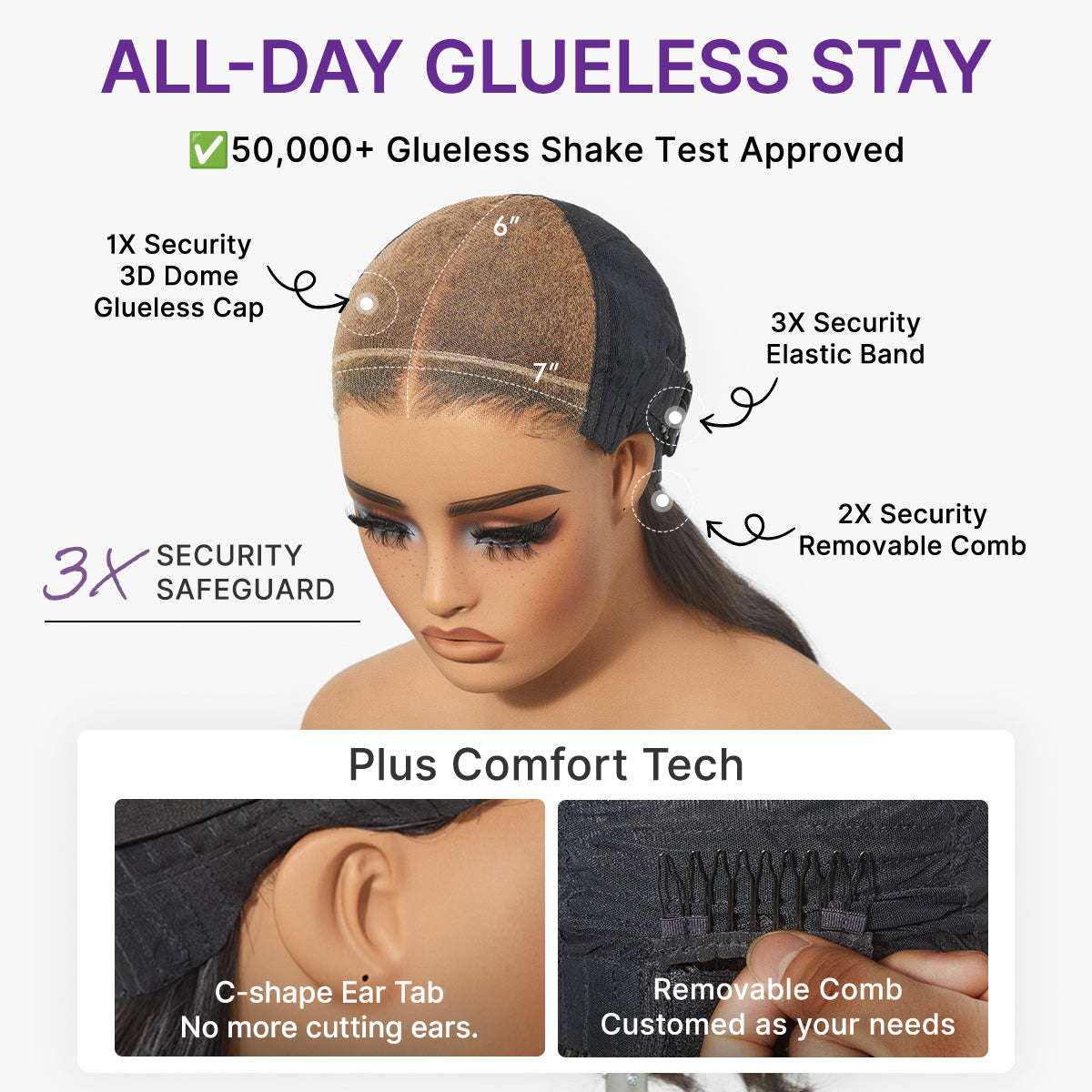 Luvme All-Day Comfort Wig 180% Density Blonde Highlight Butterfly Cut Layered Light Yaki Straight Glueless 7x6 Closure HD Lace Wig Pre-Cut Lace-10