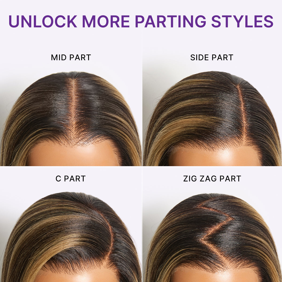 Luvme All-Day Comfort Wig in blonde highlights with layered Yaki straight texture, 7x6 HD lace closure, glueless, pre-cut lace.
