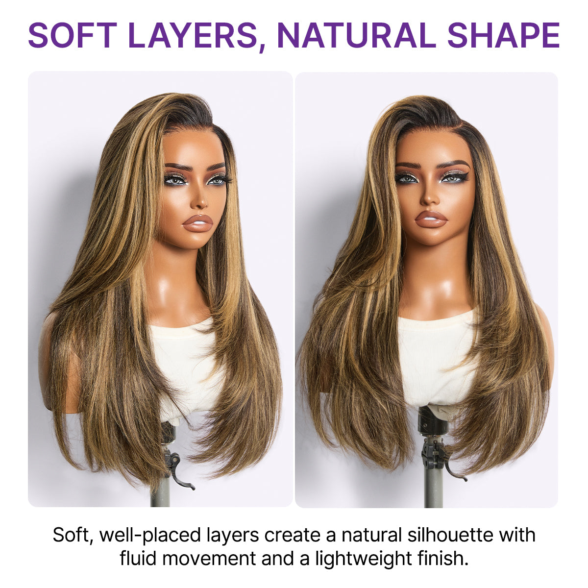 New Customers Only | Luvme All-Day Comfort Wig 180% Density Blonde Highlight Butterfly Cut Layered Light Yaki Straight Glueless 7x6 Closure HD Lace Wig Pre-Cut Lace-05