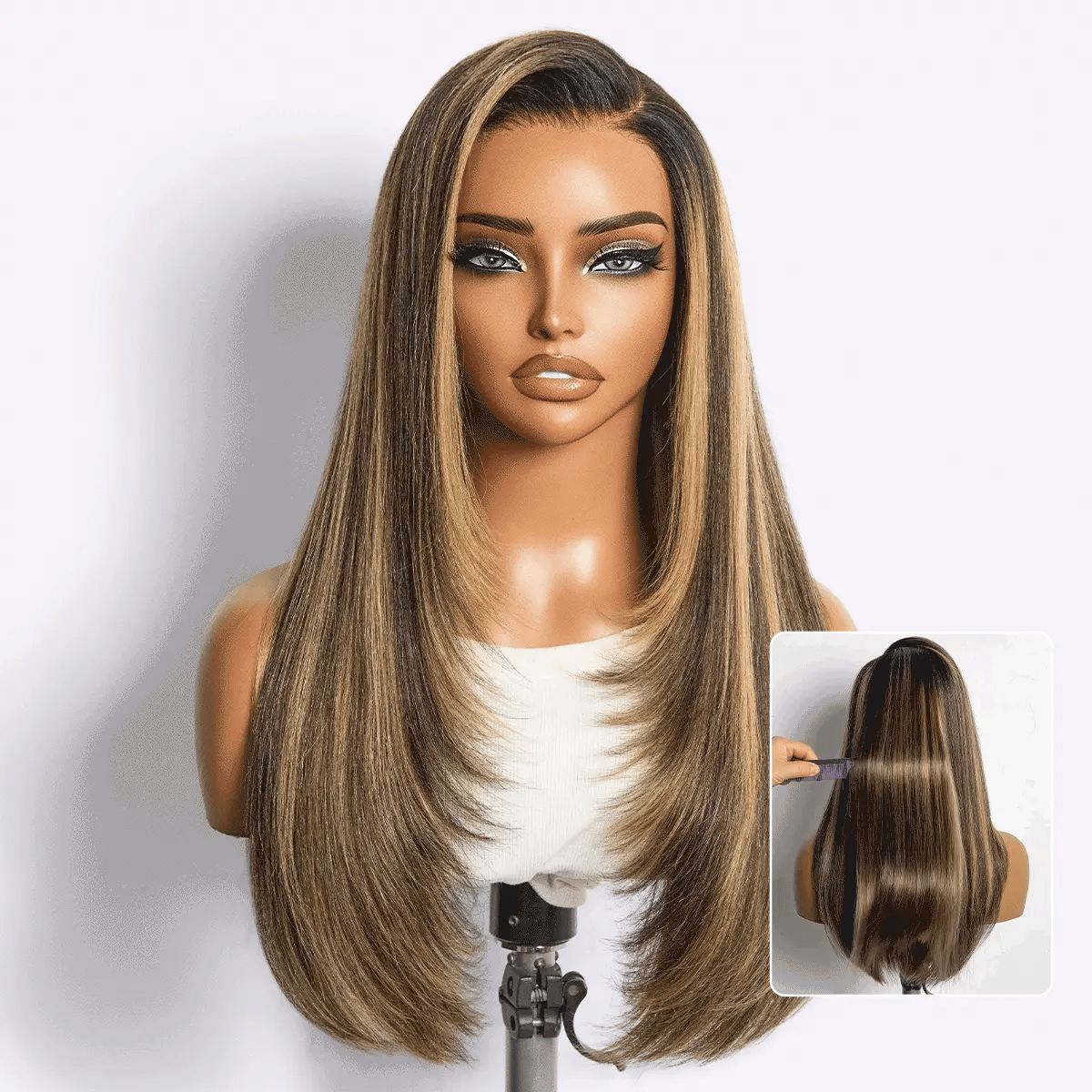 Luvme All-Day Comfort Wig 180% Density Blonde Highlight Butterfly Cut
