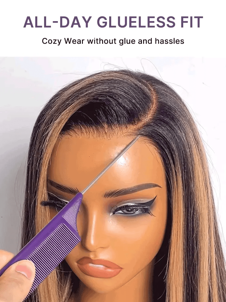 Luvme All-Day Comfort Wig 180% Density Blonde Highlight Butterfly Cut Layered Light Yaki Straight Glueless 7x6 Closure HD Lace Wig Pre-Cut Lace-23