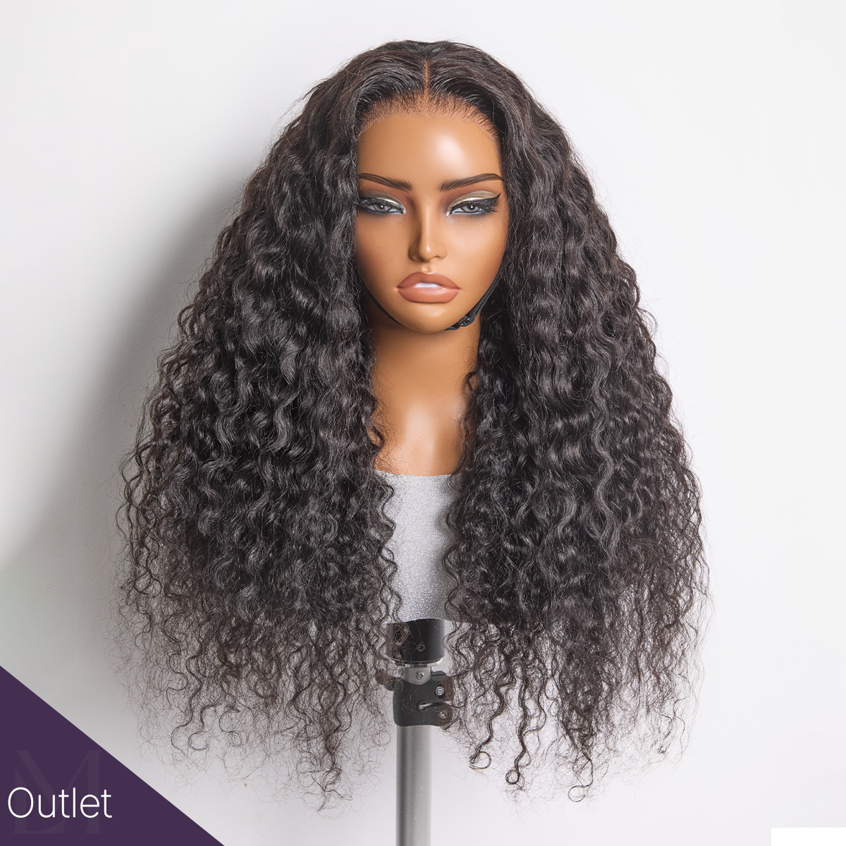 Outlet | Water Wave 4x4 Closure Lace Glueless Mid Part Curly Wig 100% Human Hair-01