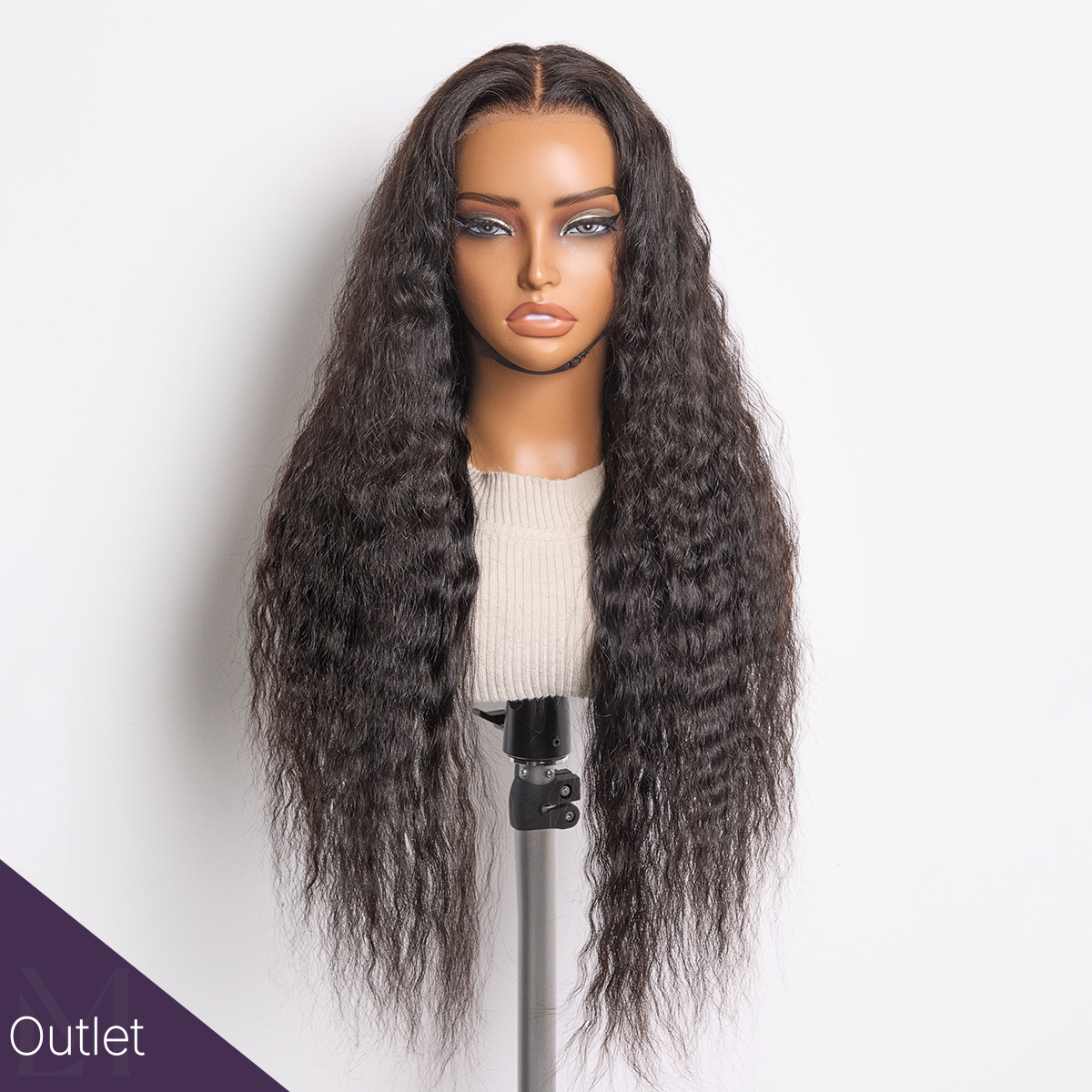 Outlet | Bohemian 5x5 Closure Lace Glueless Mid Part Curly Wig-01