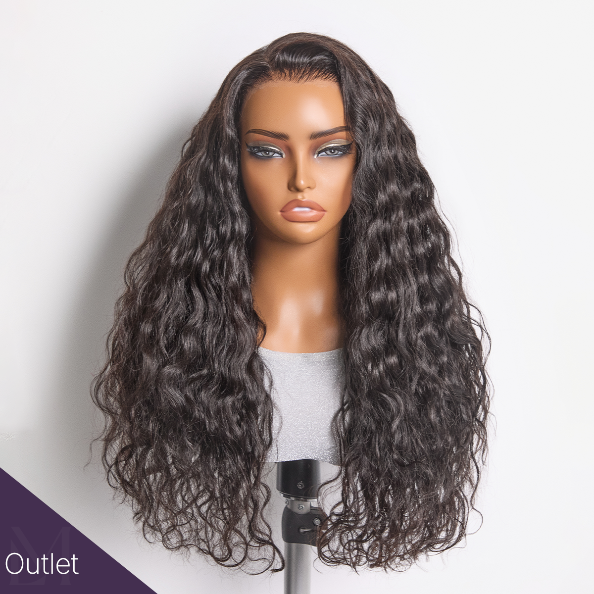 Outlet | Water Wave 13x6 Frontal HD Lace Glueless Long Curly Wig-01