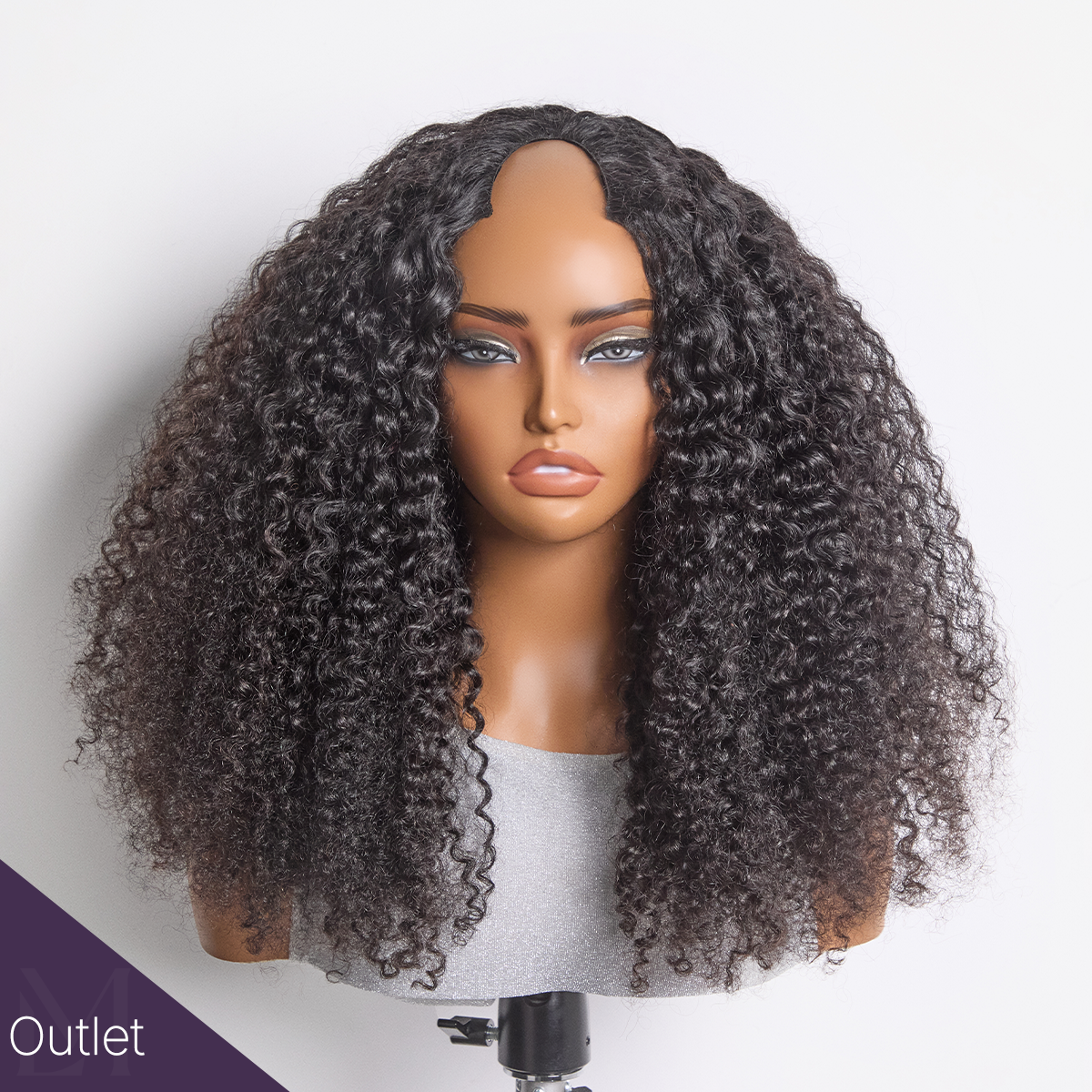 Outlet | Jerry Curly V Part Natural Scalp Glueless Long Wig-01