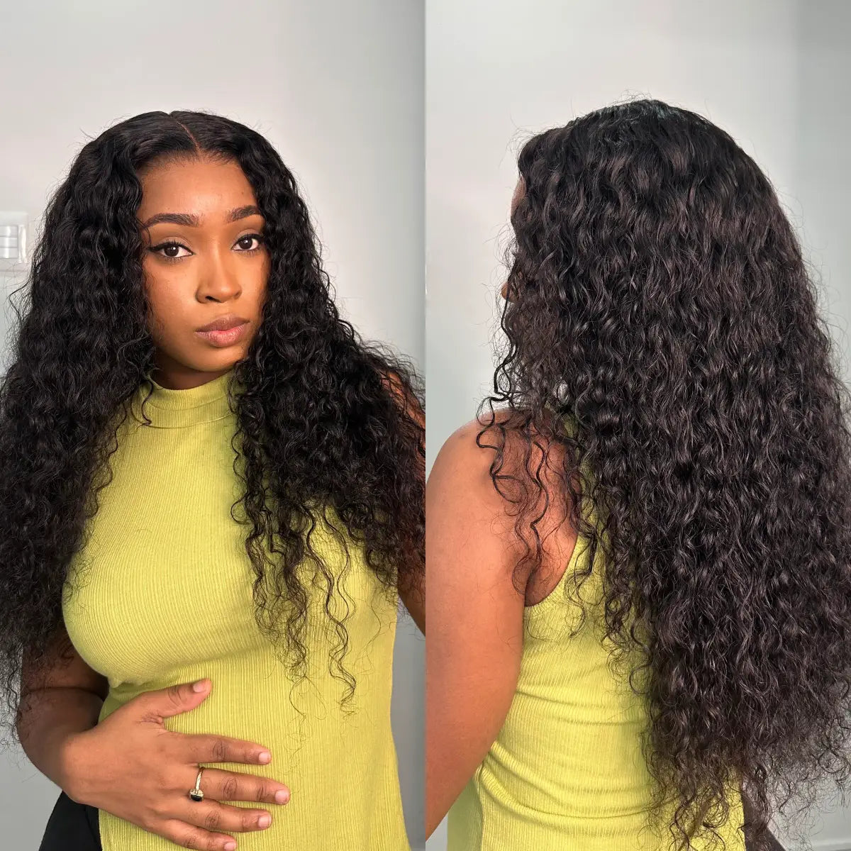 Special Deal | PreMax 250% Density Water Wave Glueless Flexi-Fit Drawstring 13x4 Frontal Lace Fluffy Curly High Density Wig Pre-Cut Lace-19