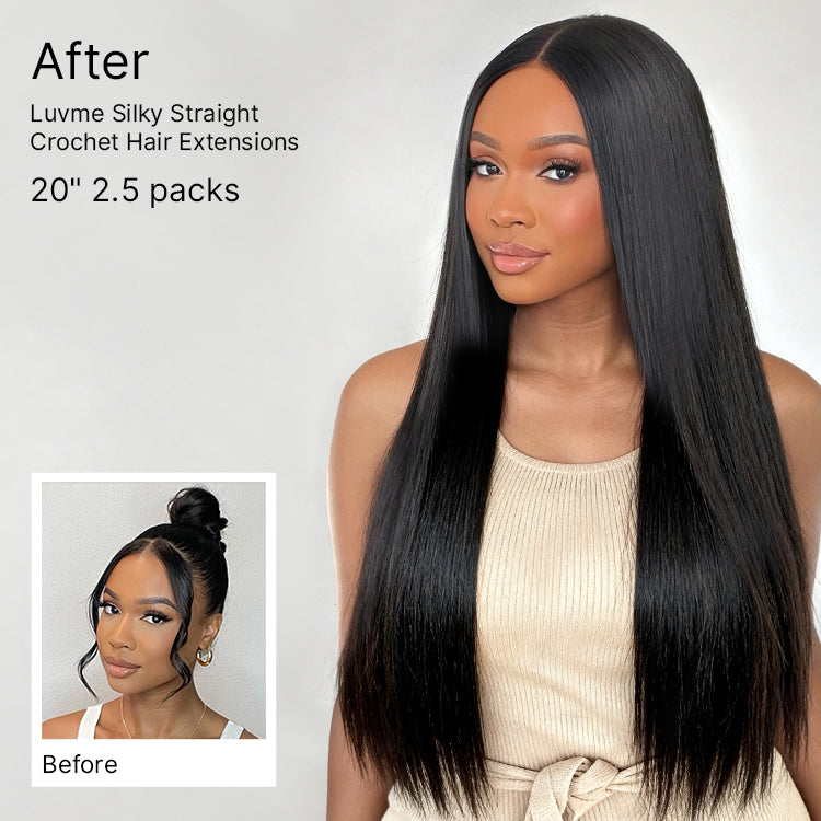 Luvme Hair Readitress™ pre-separated feather crochet human hair for boho braids, silky straight protective style with free gifts included.
