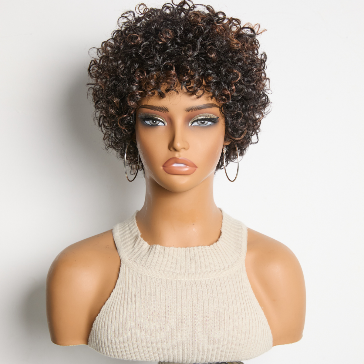 2 For $149.9 | 10 Inches Loose Wave Glueless Minimalist HD Lace Wig+ 6 Inches Brown Highlight Bouncy Curls Wig-03