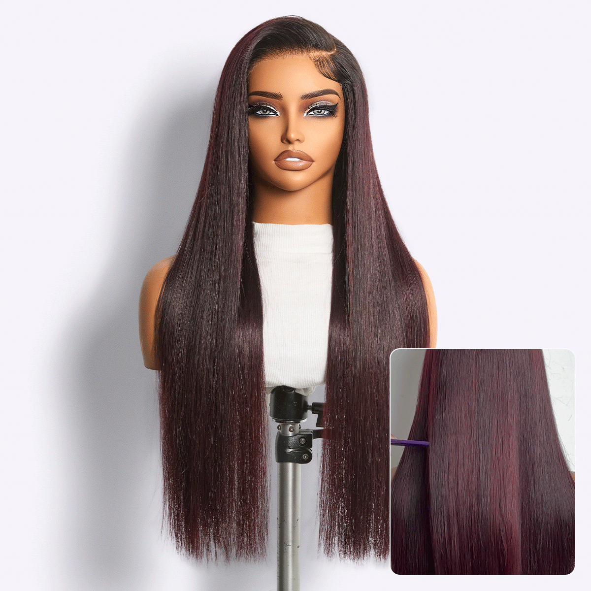 Luvme All-Day Comfort Wig 180% Density Rich Dark Plum Bone Straight with Baby Hair PartingMax Glueless 7x6 Closure HD Lace Wig Pre-Cut Lace-01