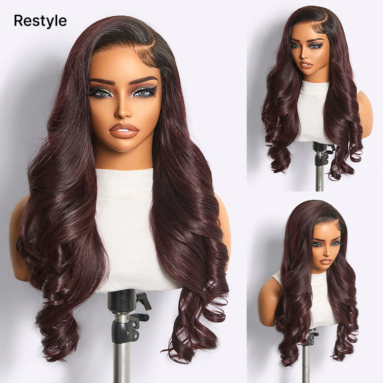 Luvme All-Day Comfort Wig 180% Density Rich Dark Plum Bone Straight with Baby Hair PartingMax Glueless 7x6 Closure HD Lace Wig Pre-Cut Lace-04