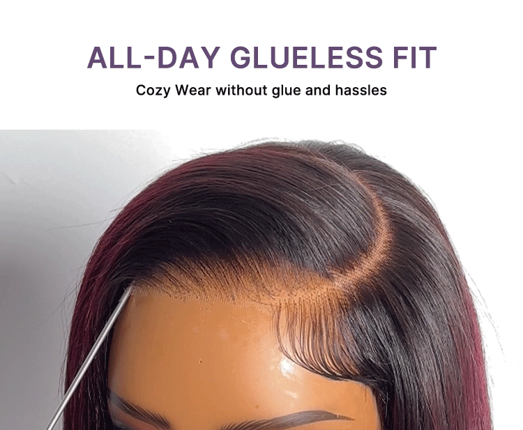 Luvme All-Day Comfort Wig 180% Density Rich Dark Plum Bone Straight with Baby Hair PartingMax Glueless 7x6 Closure HD Lace Wig Pre-Cut Lace-22