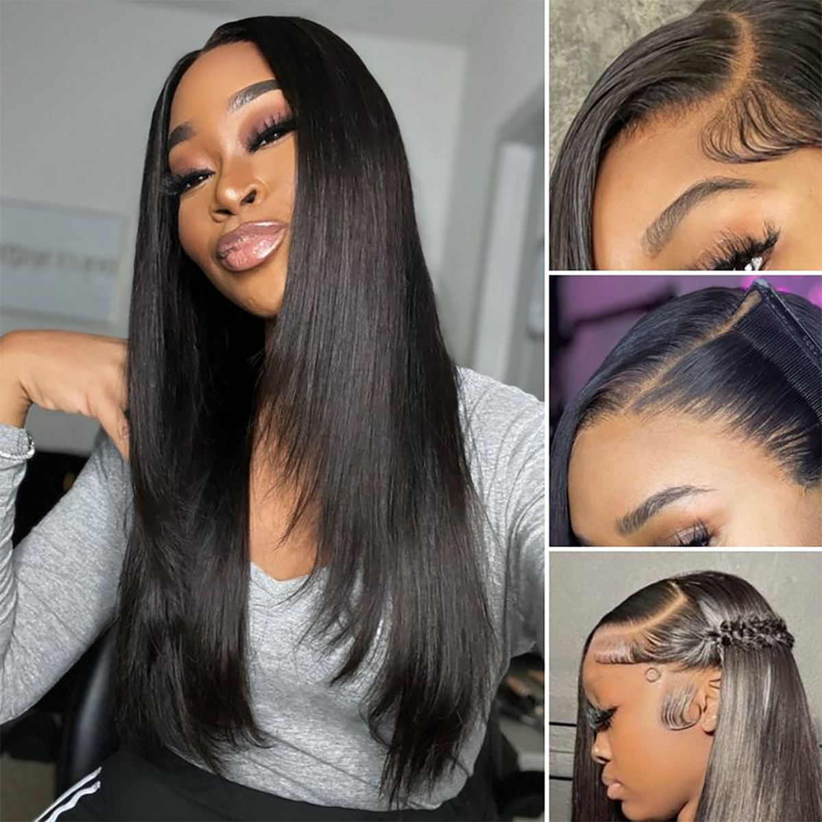 PreMax Super Natural Hairline Face-Framing Layered Cut Silky Straight Glueless 13x4 Frontal Lace Wig Human Hair Pre-Cut Lace-02