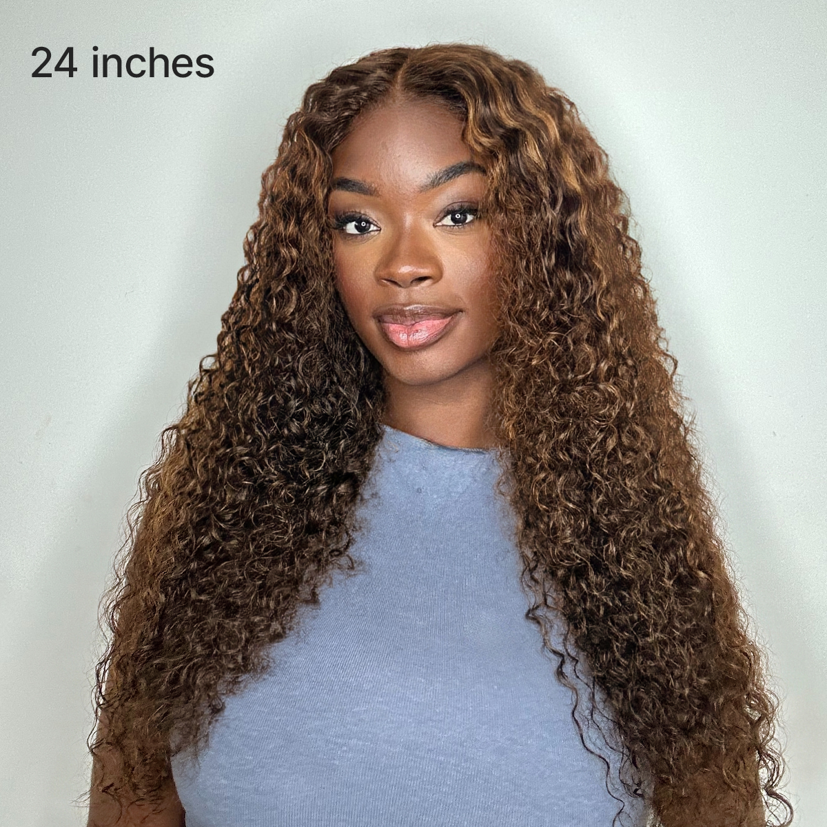 Luvme All-Day Comfort™ Wig PartingMax Brown Highlights Funmi Curly 7x6 Closure HD Lace Glueless Wig Pre Cut Lace-46