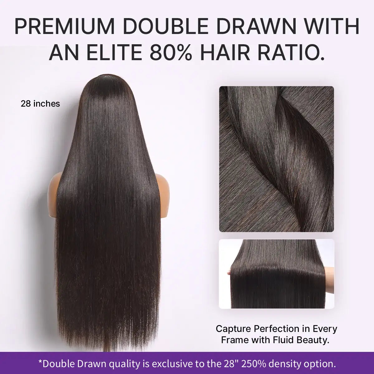 Luvme all-day comfort bone straight HD lace wig with 180% density, pre-cut 7x6 closure, baby hair, glueless design