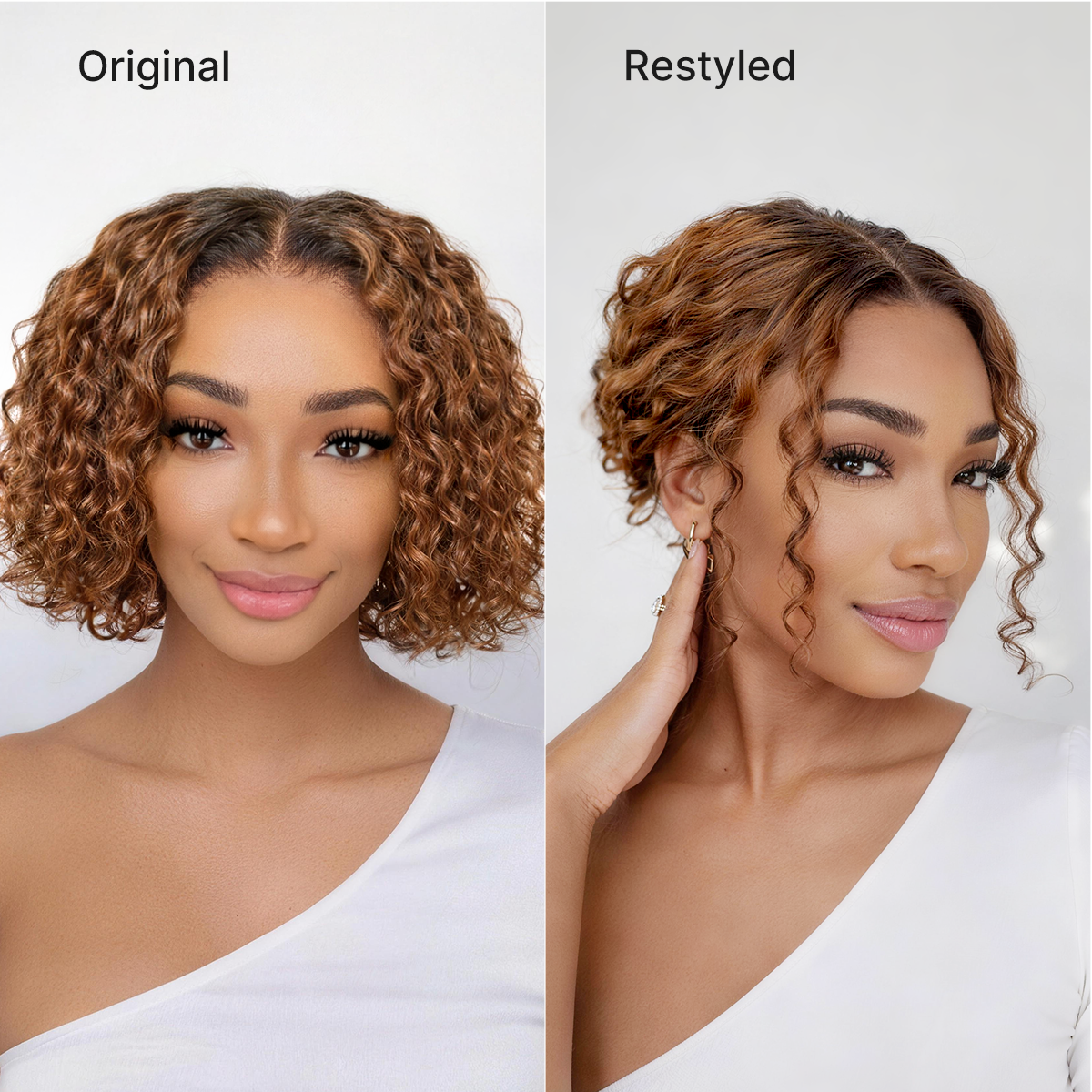 Brown Highlight / Natural Black / Blonde Highlight Deep Curly Glueless 5x5 Closure Pre-Cut Lace Wig