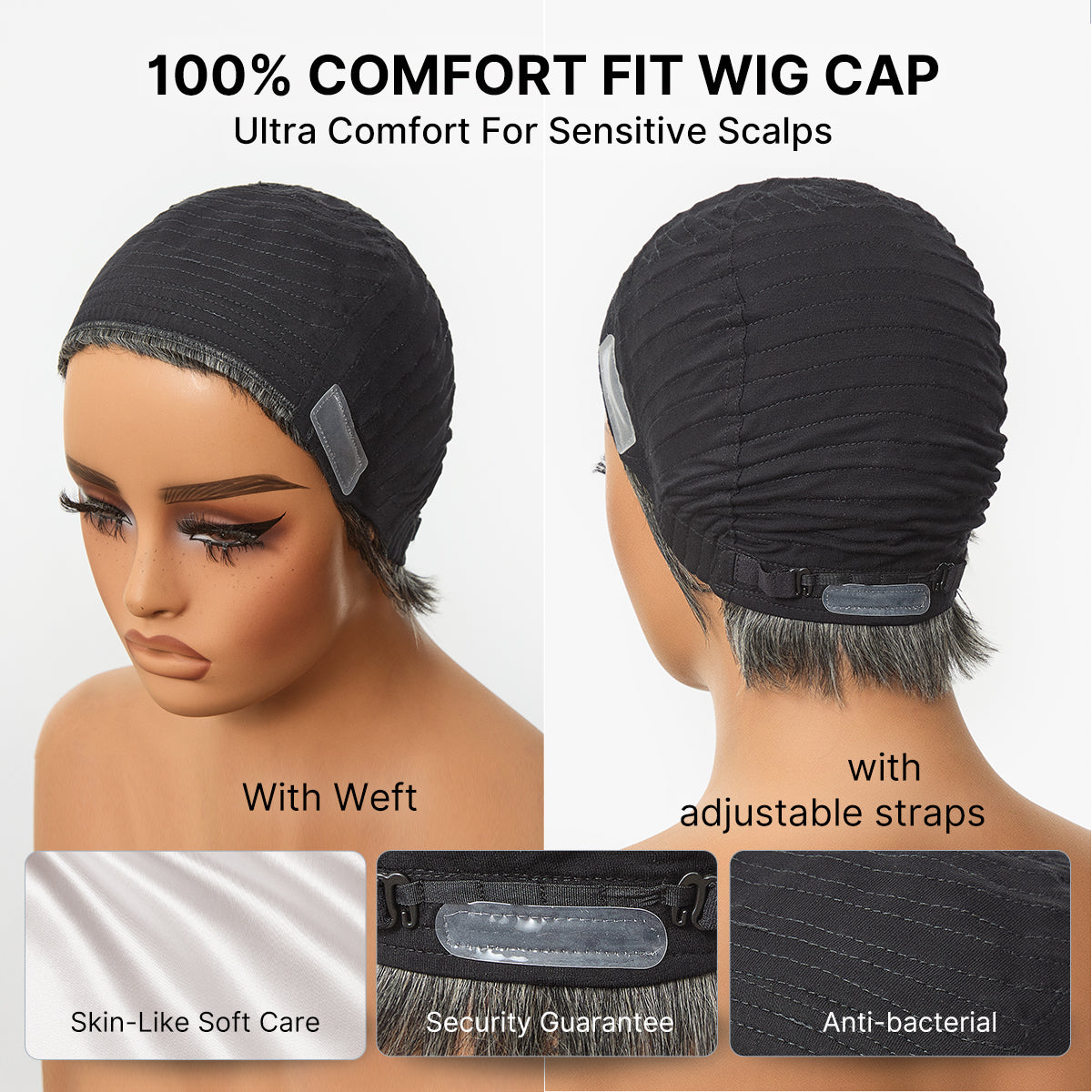 Throw On & Go Short Cut with Bangs Wig Ultra Comfort Skin-Like Soft Care Glueless Wig Hair Loss Friendly-37