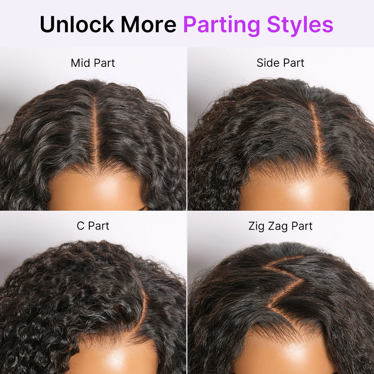 Luvme Hair 7x6 HD lace wig closure with kinky curly texture, pre-cut lace, flexible cap, and adjustable drawstring for a secure fit.