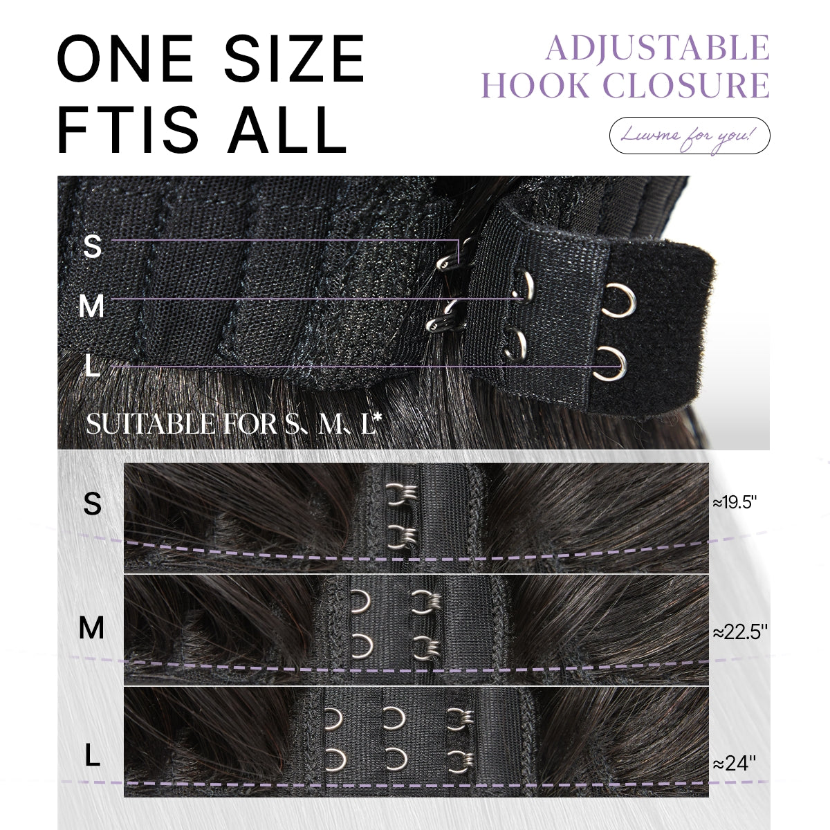 Luvme All-Day Comfort™ bone straight HD lace wig with baby hair parting, 180% or 250% density, pre-cut 7x6 closure, glueless.