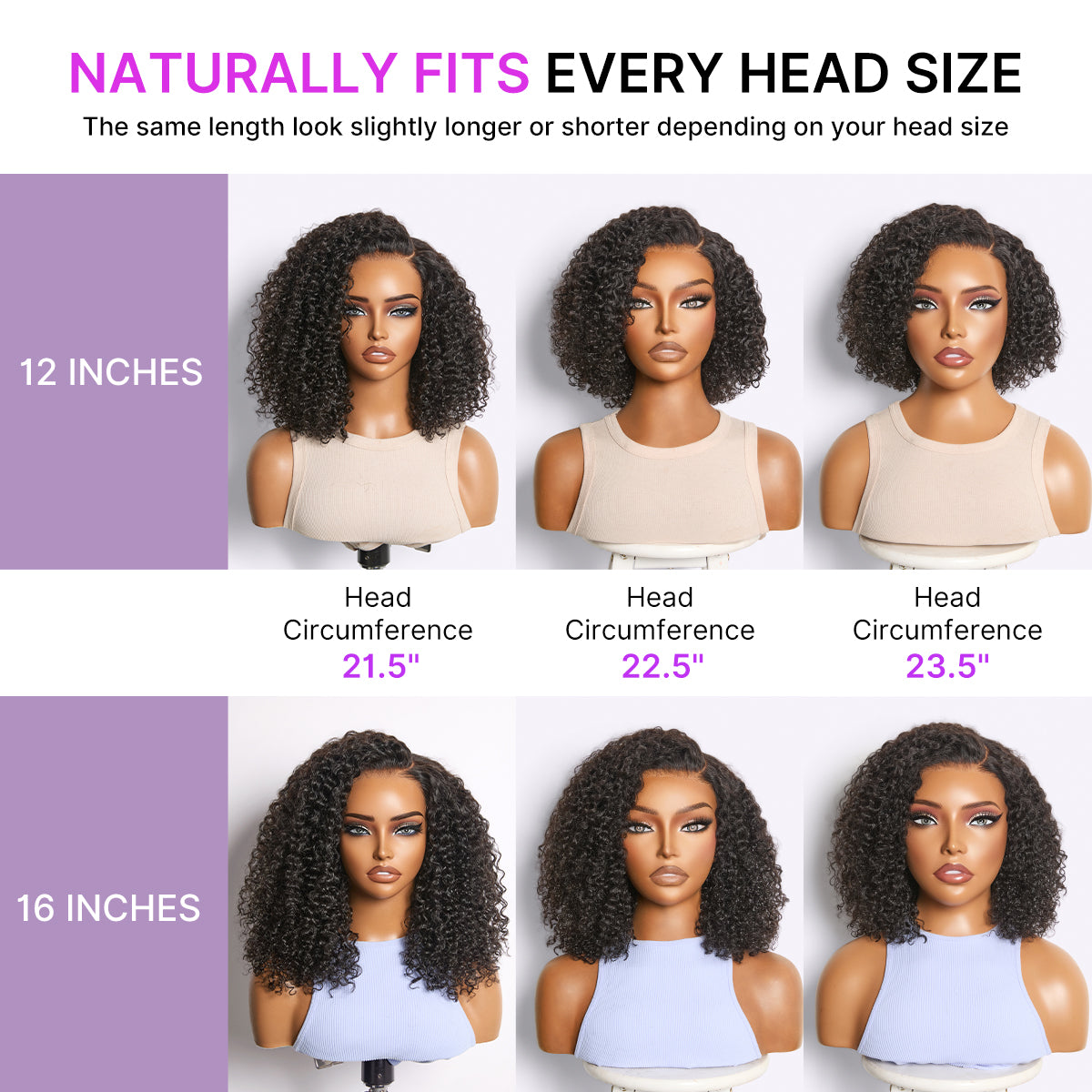 Luvme Hair 180% density kinky curly 7x6 HD lace wig with pre-cut lace, glueless closure, and flexible drawstring cap.