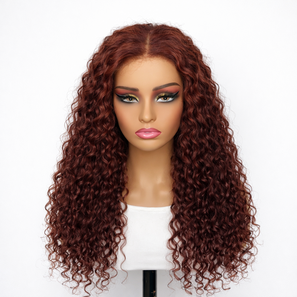 Luvme Hair long lace wig, 18-20 inches, one-piece, natural straight style, showcasing the lace cap and realistic hair texture