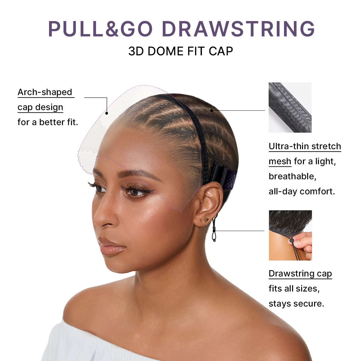 PreMax 180% / 250% Density Water Wave Glueless Flexi-Fit Drawstring 13x4 Frontal Lace Fluffy Curly Wig Pre-Cut Lace-32