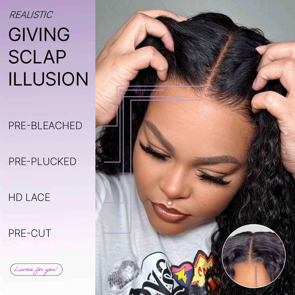 PreMax 180% / 250% Density Water Wave Glueless Flexi-Fit Drawstring 13x4 Frontal Lace Fluffy Curly Wig Pre-Cut Lace-36