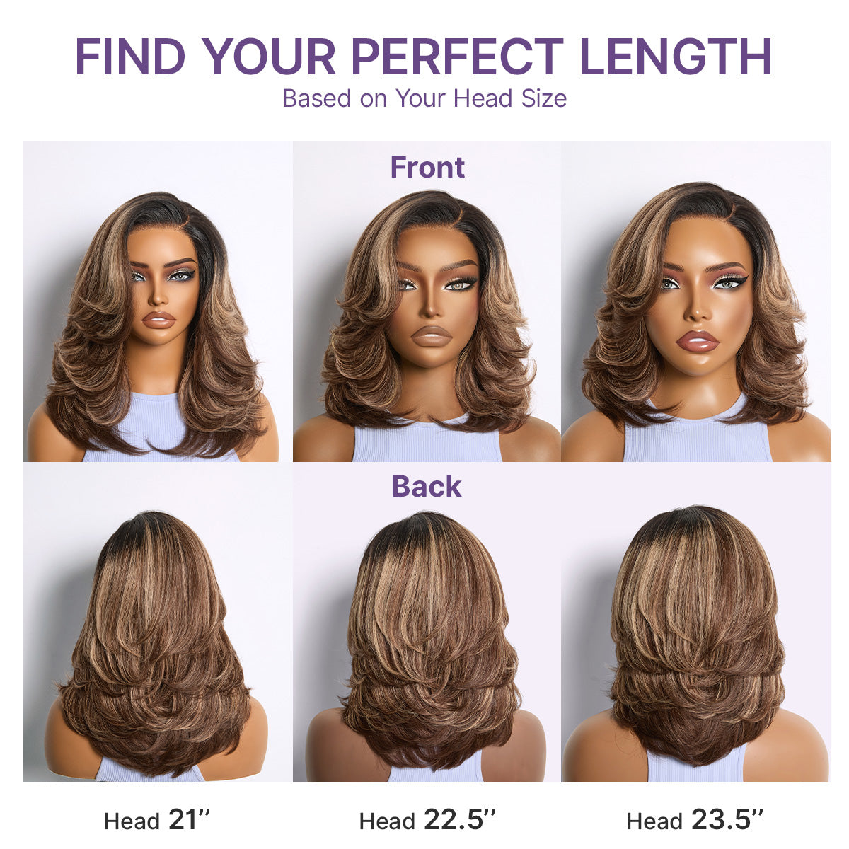 Caramel brown layered wavy lace wig by Luvme Hair, glueless HD minimalistic design with pre-cut style and natural volume.