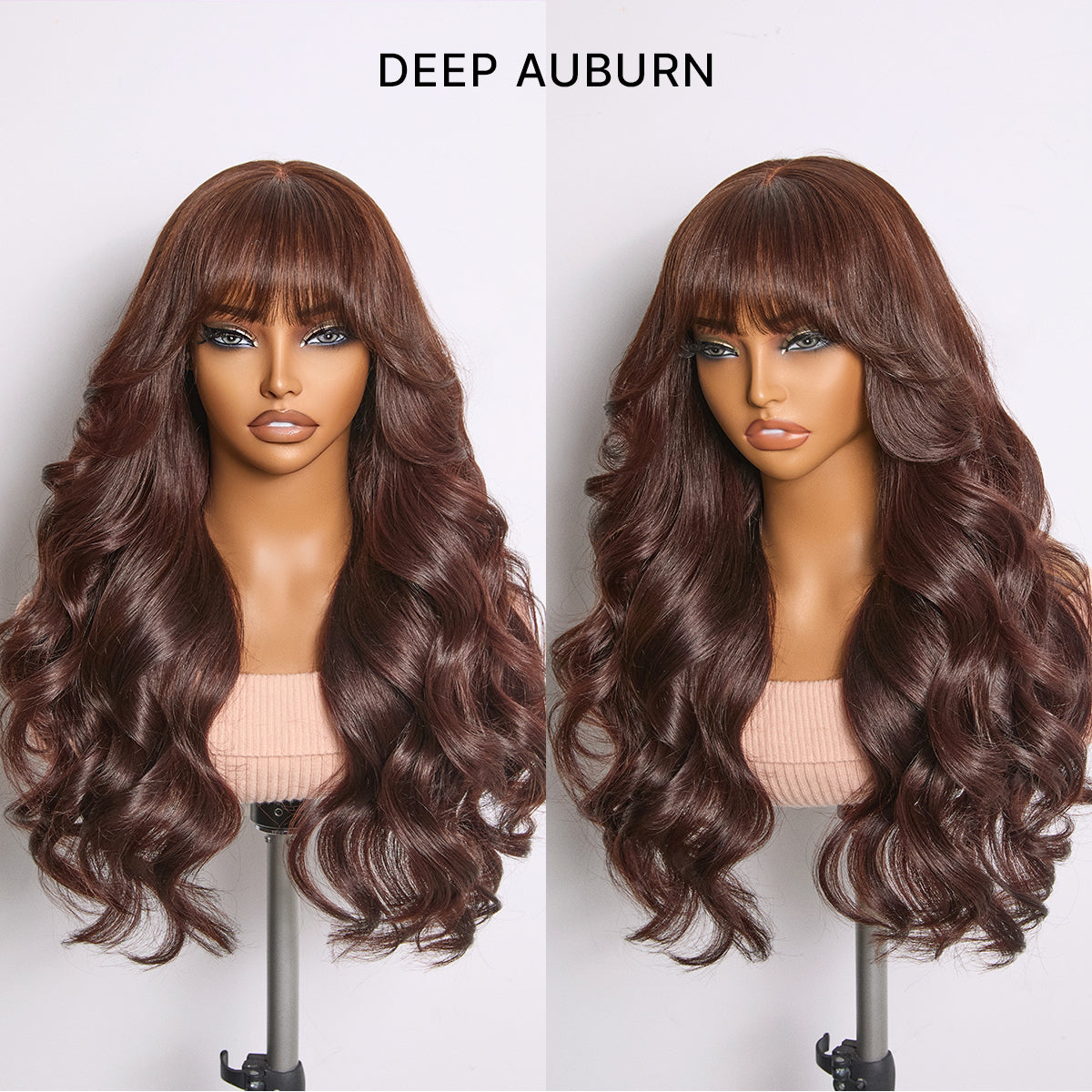 Fly First Lady RawMagic x Kim Kimble 13x6 HD frontal lace wig with loose body wave texture, styled on a mannequin head.