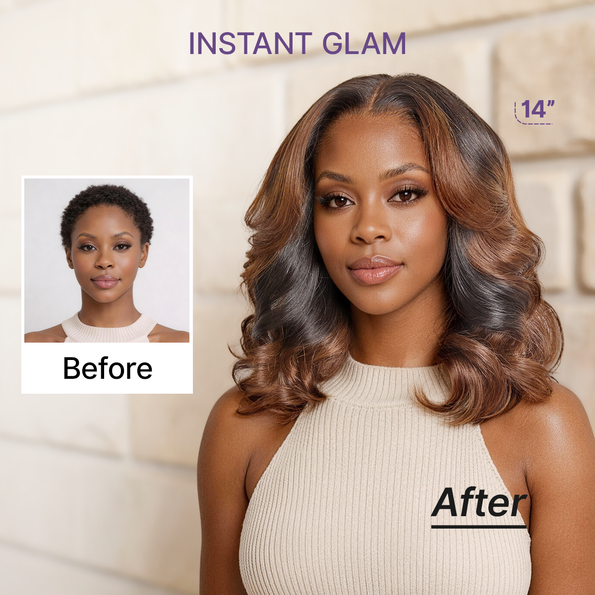 Luvme All-Day Curl Hold Premier Grade Hair Ombre Brown Body Wave CuticleAlign PartingMax Glueless 7x6 HD Lace Wig Pre-Cut Lace-06