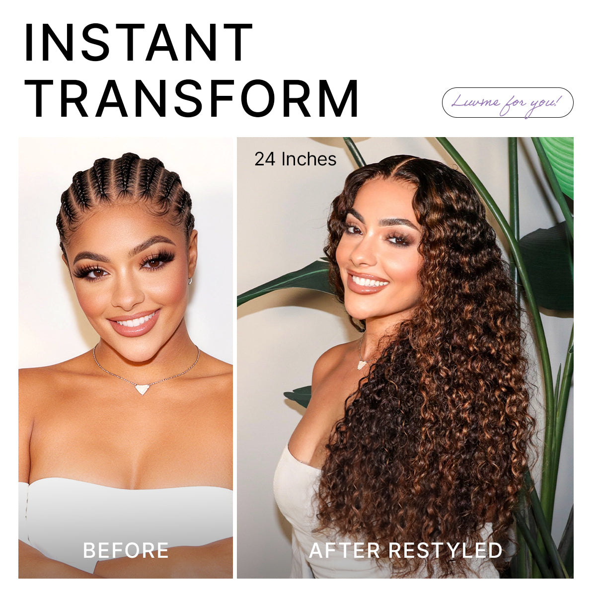 Luvme All-Day Comfort™ Wig PartingMax Brown Highlights Funmi Curly 7x6 Closure HD Lace Glueless Wig Pre Cut Lace-54