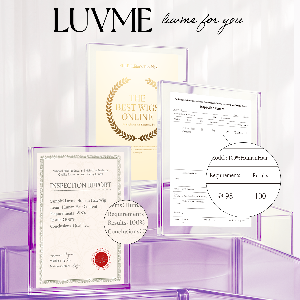 Luvme Hair Wear & Go Ombre brown fluffy curly 5x5 lace wig with HD lace, pre-cut, 180% density, glueless closure.