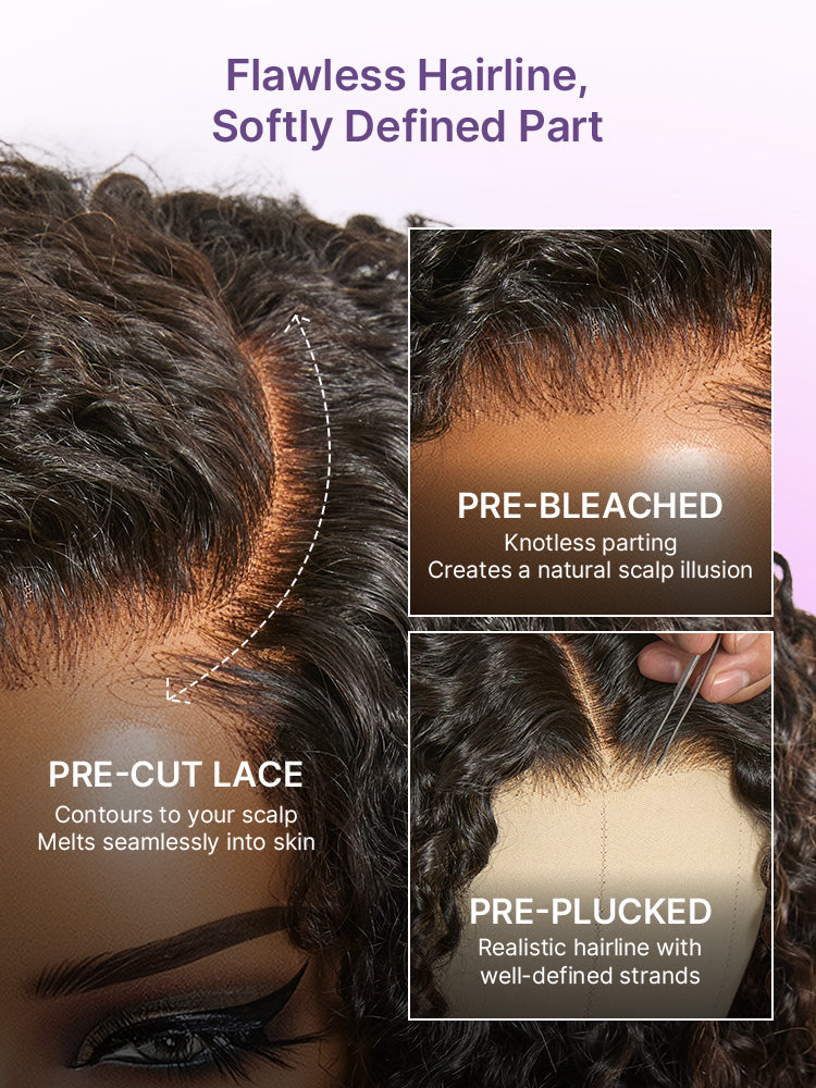 Wear & Go Ombre Brown Fluffy Curly 180% Density Glueless 5x5 Closure HD Lace Wig Pre-Cut Lace-10