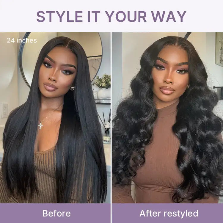 Luvme Hair PreMax silky straight glueless 13x4 frontal lace wig with natural hairline and pre-cut lace, human hair, super natural look